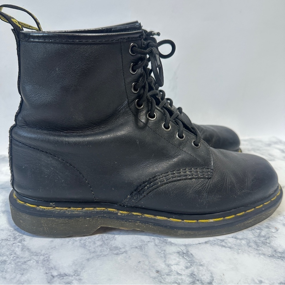 Dr. Martens 1460 black smooth leather lace up boots unisex men 8 women 9 - Picture 3 of 9
